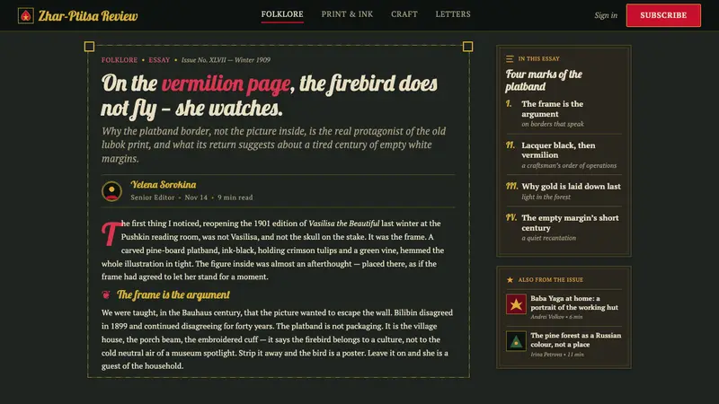 Slavic Firebird Folklore — Web · article