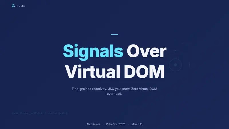 SolidJS Reactive Framework — Slides · cover