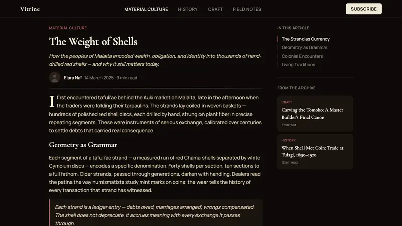 Solomon Shell Money & Pearl Inlay — Web · article