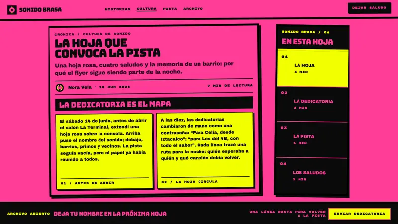 Sonidero Flyer — Web · article