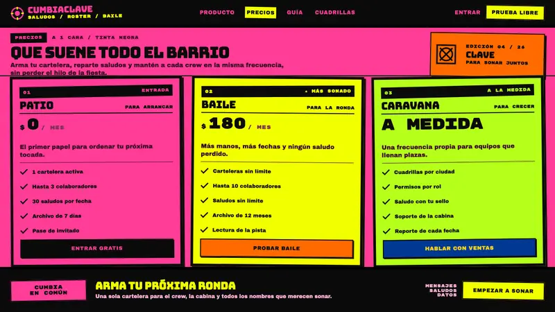 Sonidero Flyer — Web · pricing