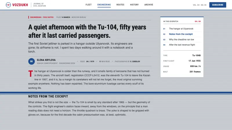 Aeroflot Soviet Airline — Web · article