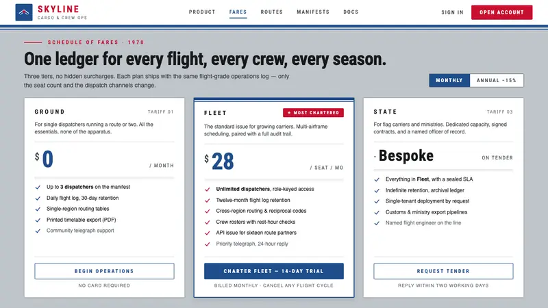 Aeroflot Soviet Airline — Web · pricing