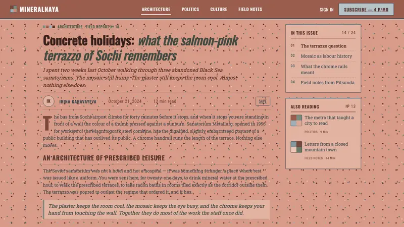 Soviet Sanatorium Pink — Web · article