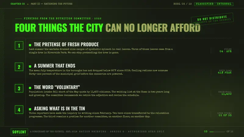 Soylent Green 1973 — Slides · content