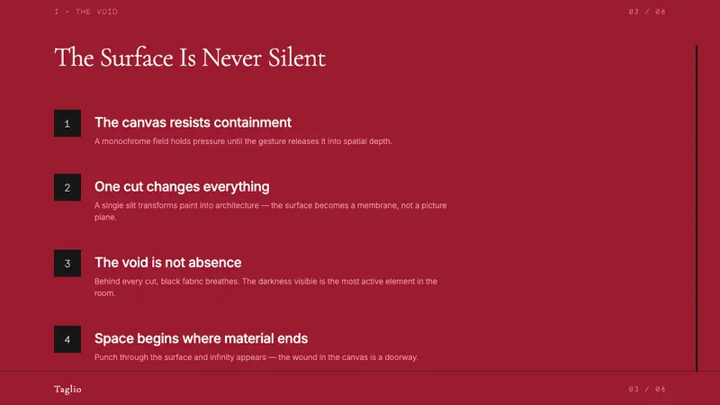 Spatialism (Fontana Cut, 1949) — Slides · content