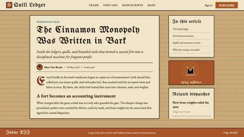 Sri Lankan Cinnamon Galle (1640) — Web · article