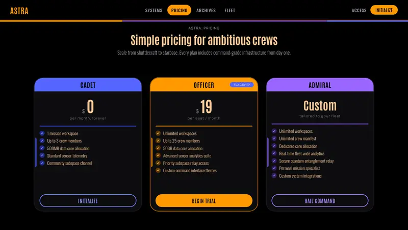 Star Trek LCARS — Web · pricing