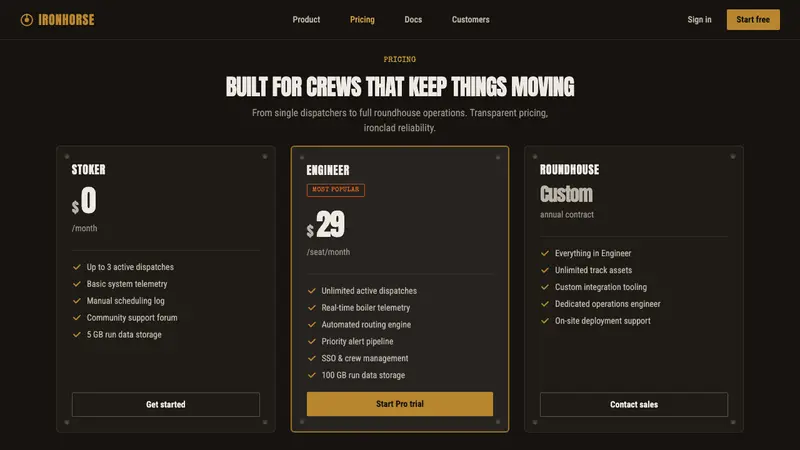 Steam Locomotive — Web · pricing