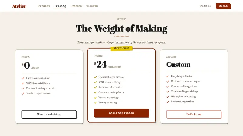 Stefan Sagmeister — Web · pricing