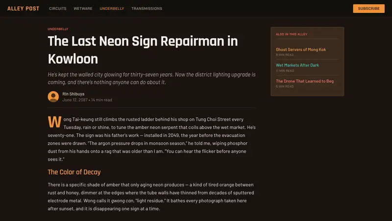 Stray Cyber City — Web · article