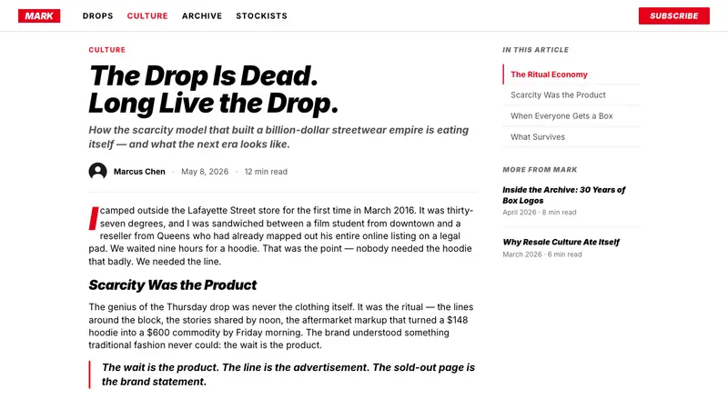 Streetwear (Supreme red) — Web · article