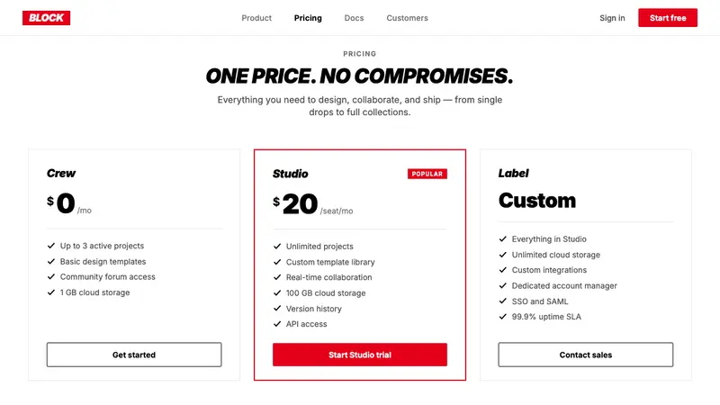 Streetwear (Supreme red) — Web · pricing
