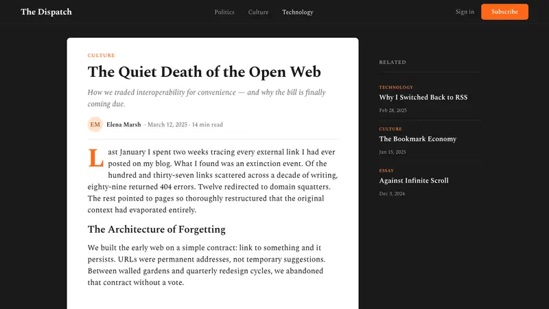 Substack Orange Newsletter — Web · article