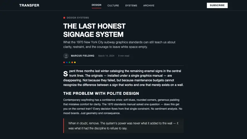 NYC Transit Helvetica — Web · article