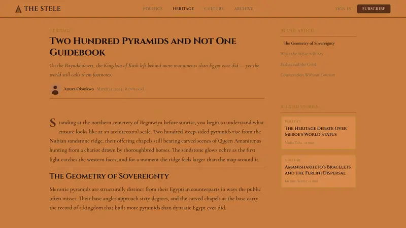 Sudanese Nubian Meroë Pyramid — Web · article