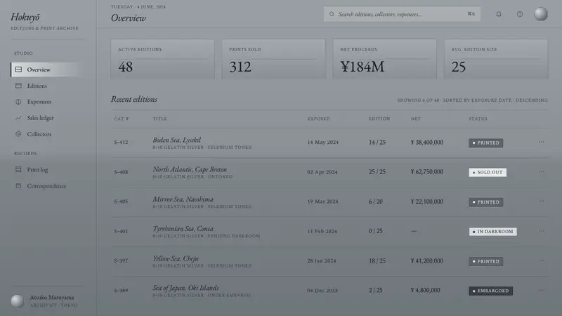Sugimoto Seascapes — Web · dashboard