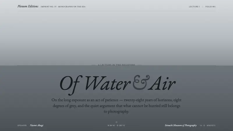 Sugimoto Seascapes — Slides · cover