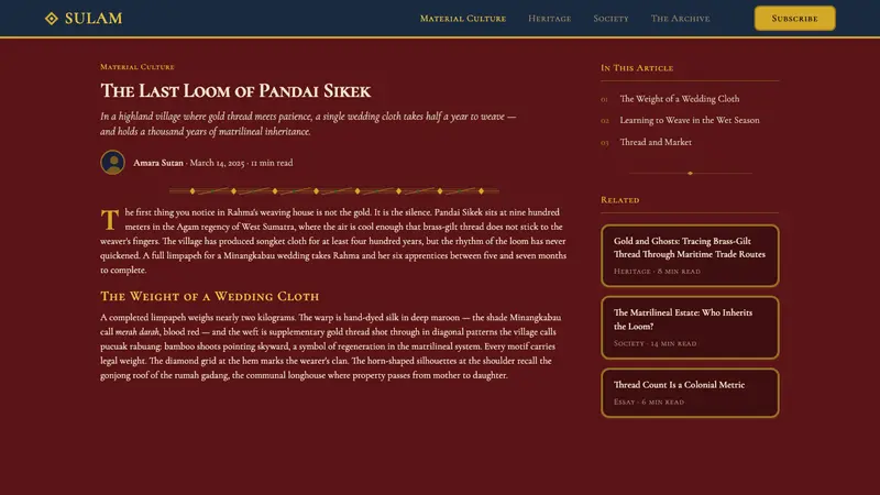 Sumatran Songket (Pandai Sikek) — Web · article