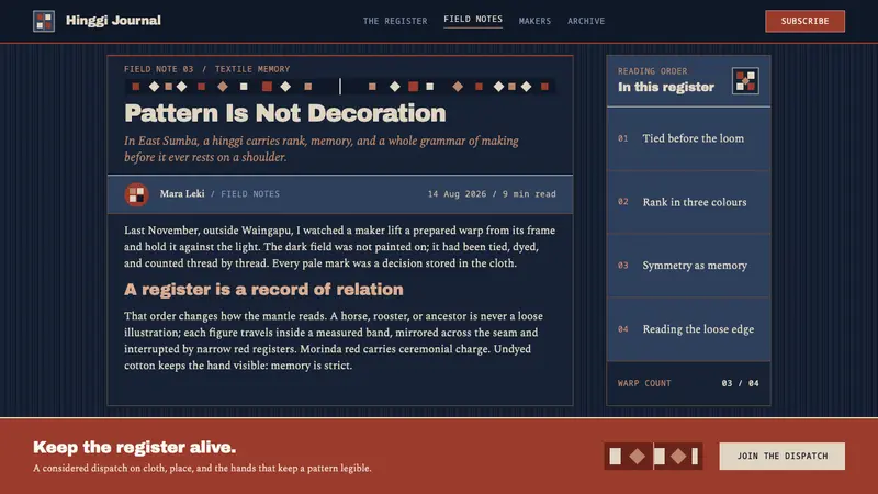 Sumba Hinggi — Web · article