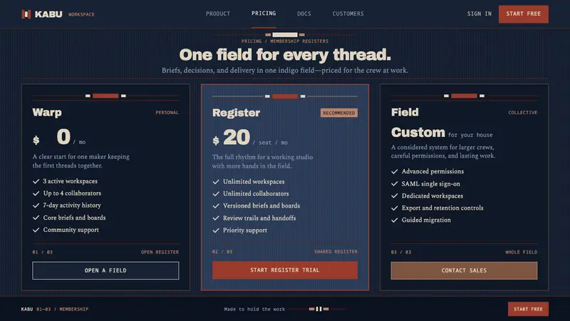 Sumba Hinggi — Web · pricing
