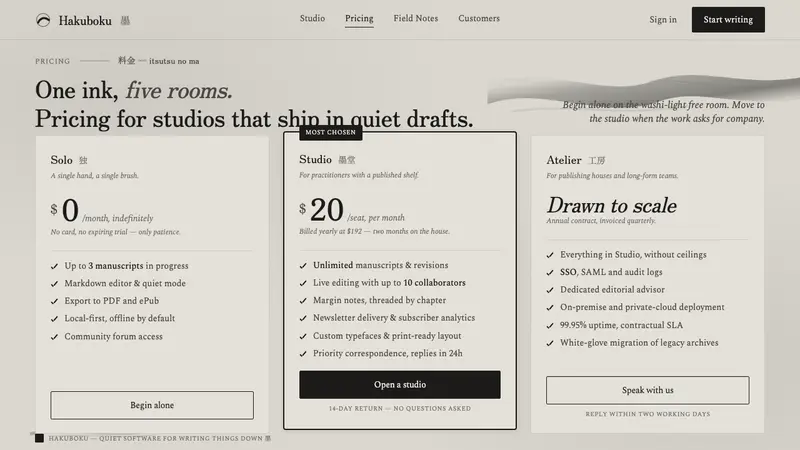 Sumi Grayscale Gradient — Web · pricing