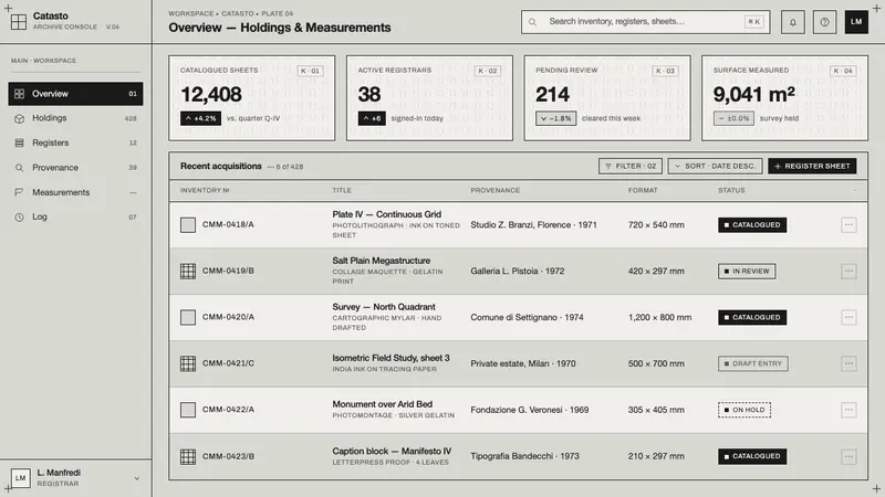 Superstudio Continuous Monument — Web · dashboard