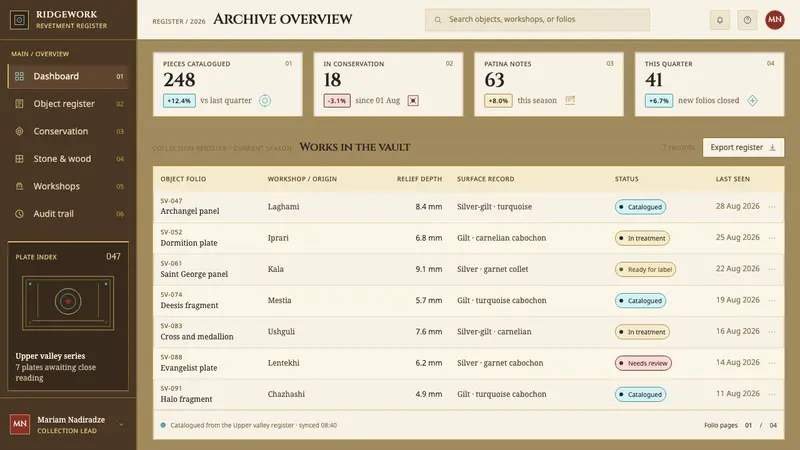 Svaneti Repoussé Icon — Web · dashboard