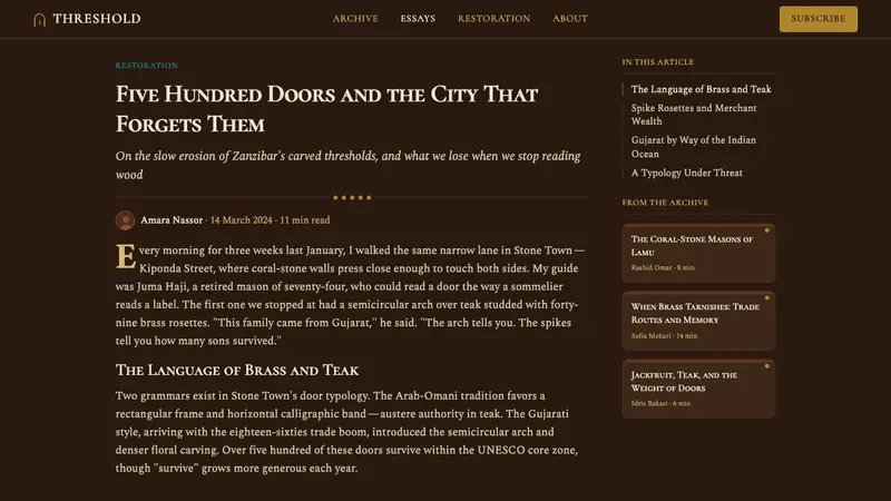 Swahili Stone Town Door — Web · article