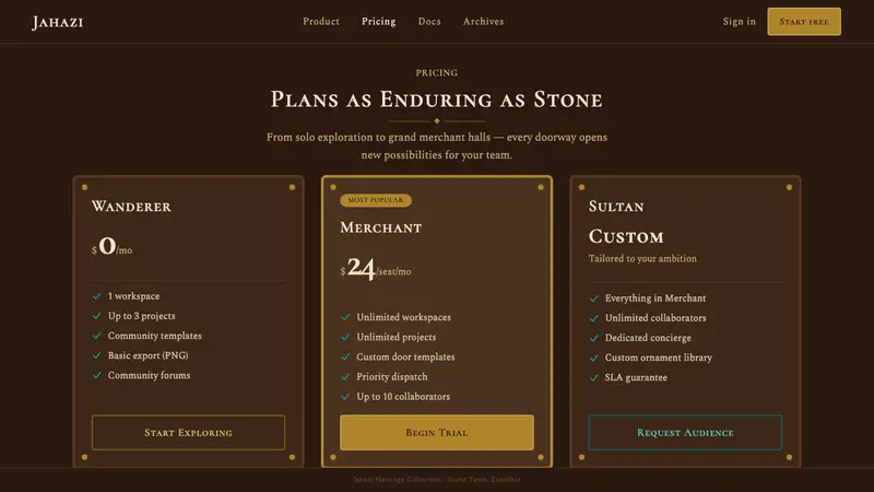 Swahili Stone Town Door — Web · pricing