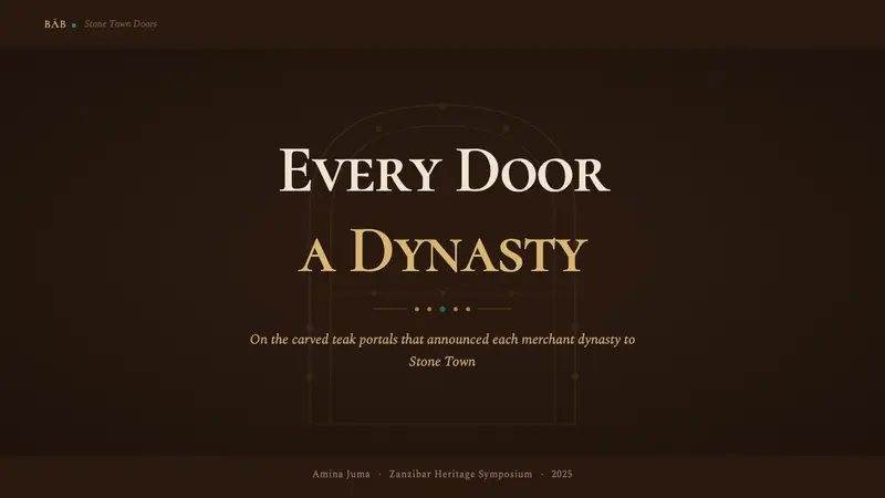 Swahili Stone Town Door — Slides · cover