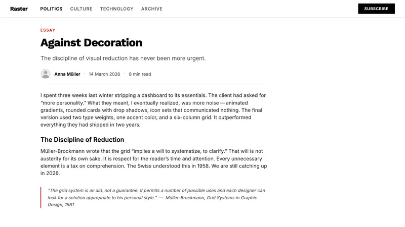 Swiss International Style — Web · article