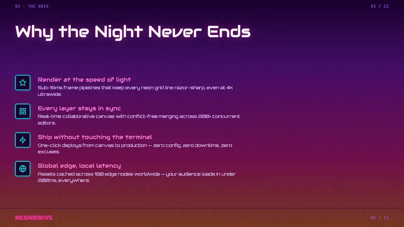Synthwave Outrun 1984 — Slides · content
