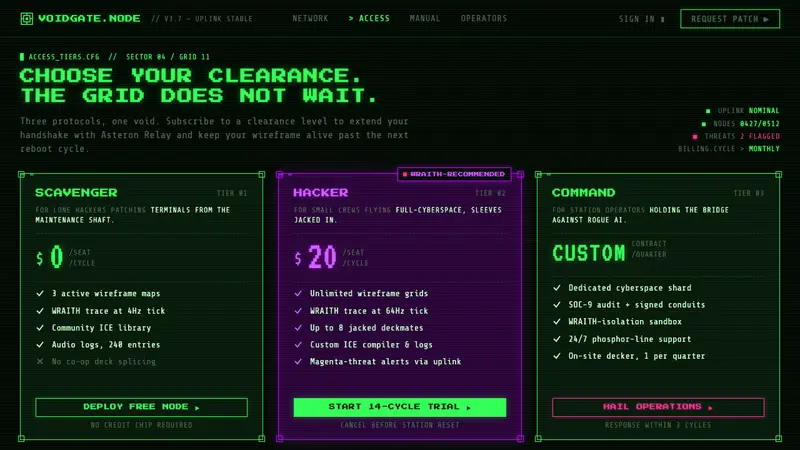 System Shock (Citadel cyberspace) — Web · pricing