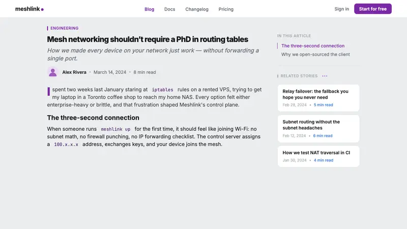 Tailscale Mesh VPN 2024 — Web · article
