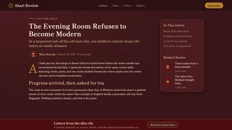 Taishō Roman — Web · article
