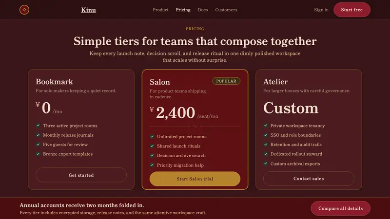 Taishō Roman — Web · pricing