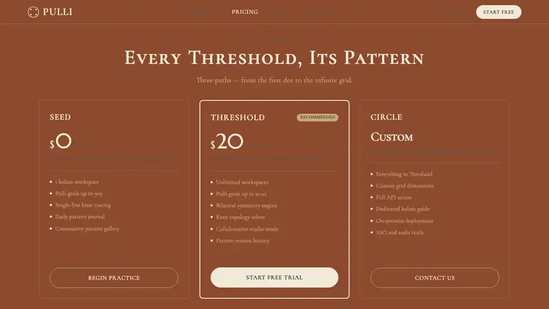 Tamil Kolam (Rice Flour Threshold) — Web · pricing