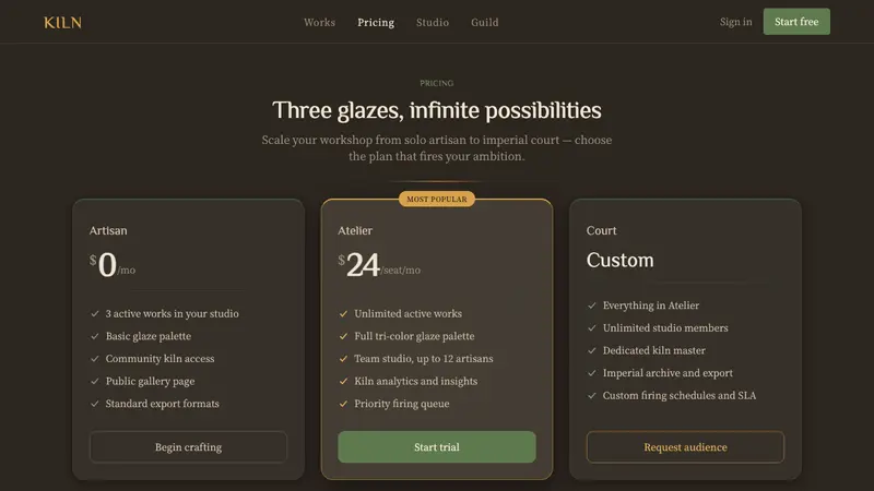 Tang Sancai 唐三彩 — Web · pricing