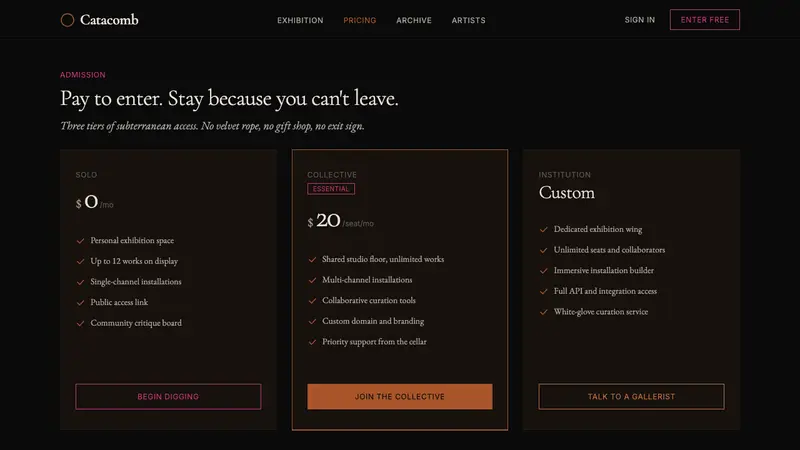 Tasmanian MONA Museum (2011) — Web · pricing