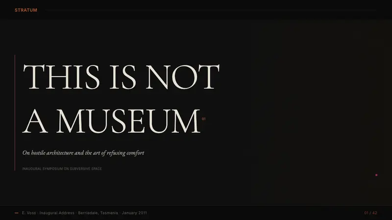 Tasmanian MONA Museum (2011) — Slides · cover