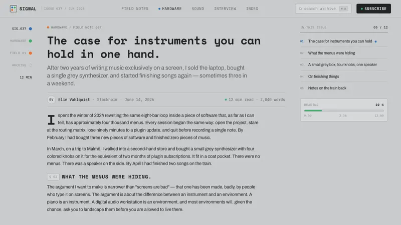 Teenage Engineering OP-1 — Web · article