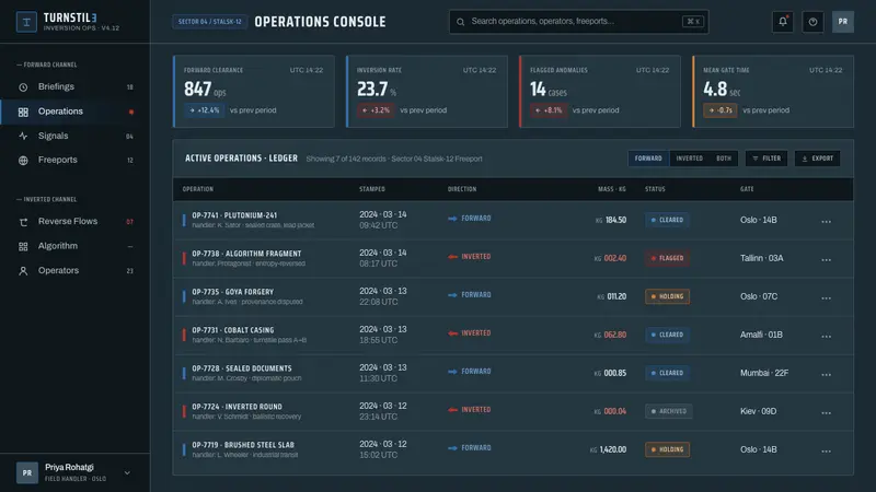 Tenet (2020 Inversion) — Web · dashboard