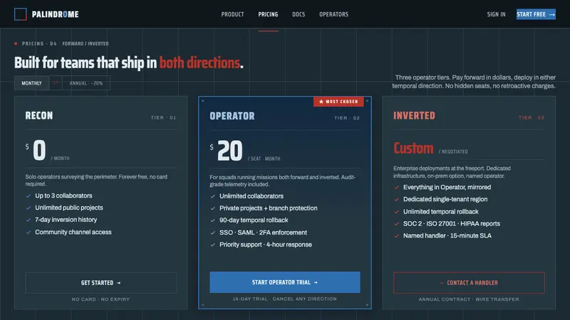 Tenet (2020 Inversion) — Web · pricing