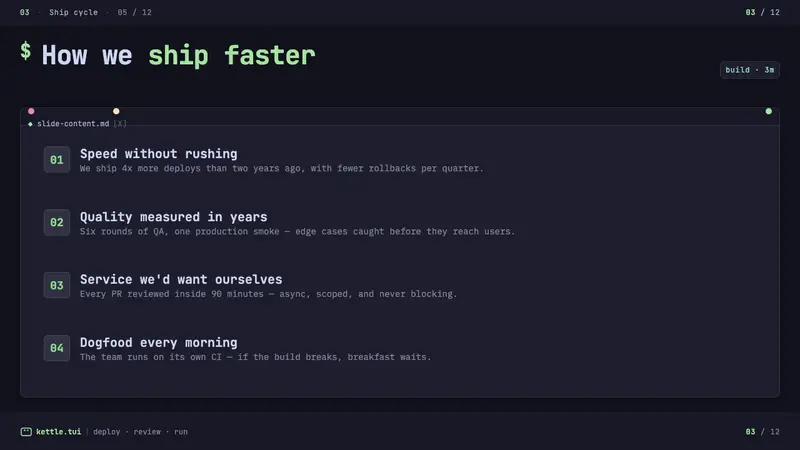 Cozy Terminal TUI Revival — Slides · content