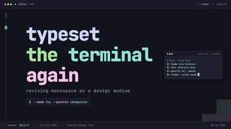Cozy Terminal TUI Revival — Slides · cover