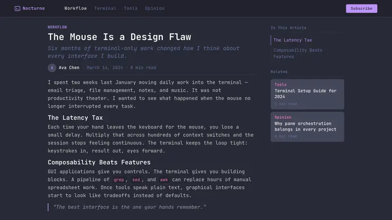 Terminal Vim Dracula (2014) — Web · article