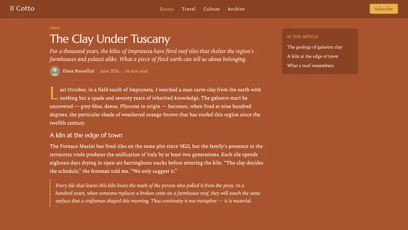 Tuscan Terracotta — Web · article
