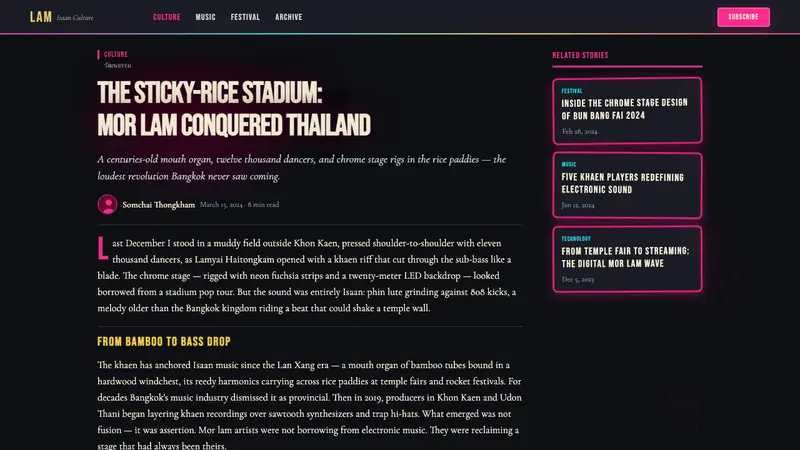 Thai Mor Lam Isaan (2020) — Web · article