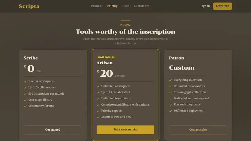 Sukhothai Thai Script — Web · pricing